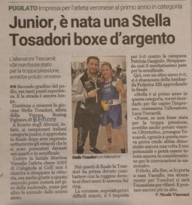 Tosadori Stella medaglia D'argento ai capionati italiani Junior 2022 cat. 54 Kg