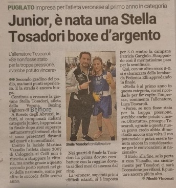 Tosadori Stella medaglia D'argento ai capionati italiani Junior 2022 cat. 54 Kg